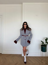 Carica l'immagine nel visualizzatore di Gallery, BLAZER POIS GRIGIO/BORDEAUX
