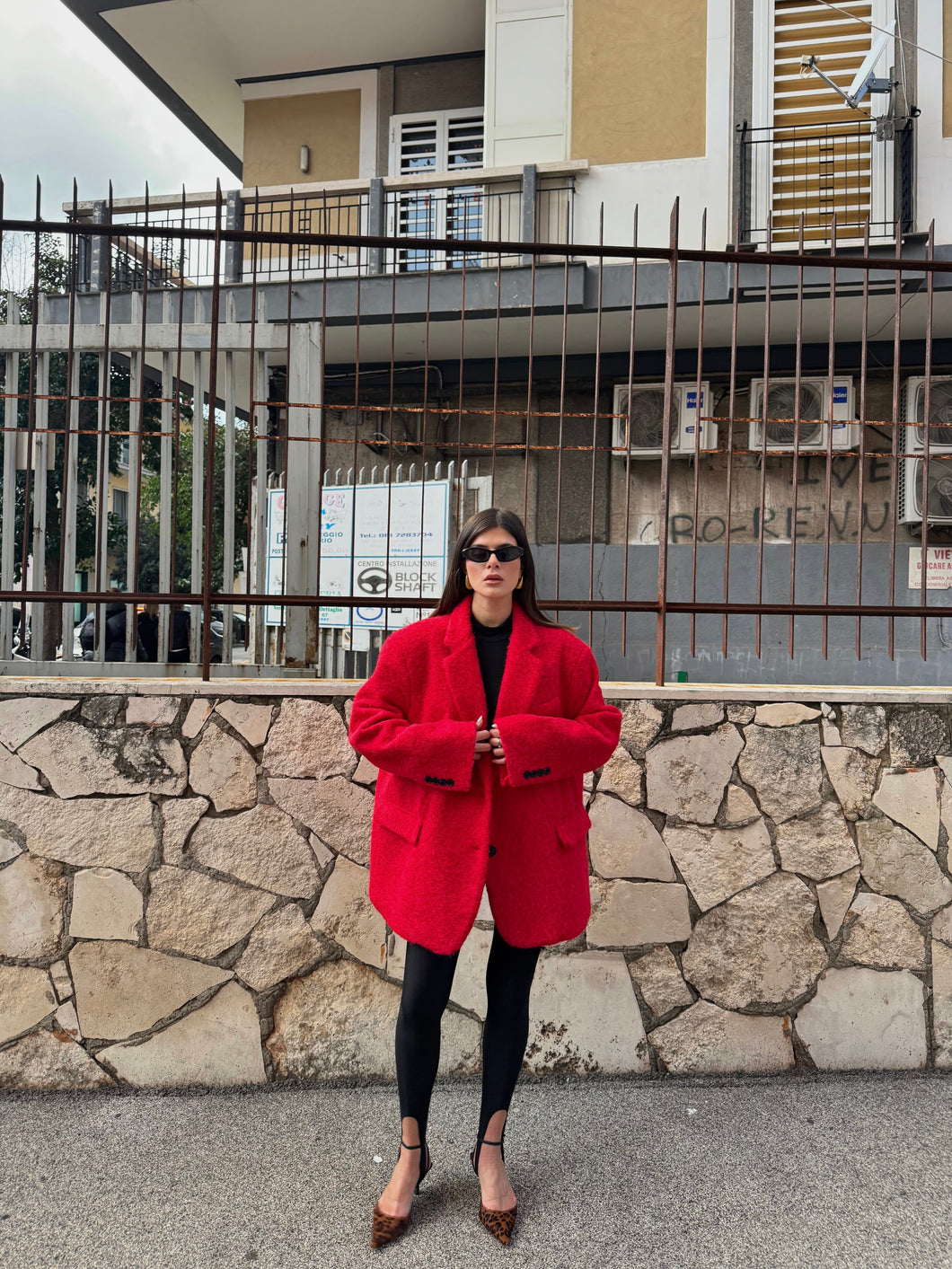 BLAZER CAPPOTTO BOUCLE ROSSO LUMINA