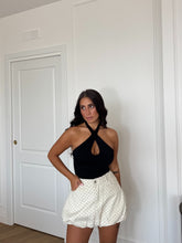 Carica l'immagine nel visualizzatore di Gallery, SHORTS DENIM PALLONCINO POIS BIANCO
