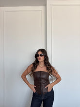 Carica l'immagine nel visualizzatore di Gallery, CORSETTO PELLE MARRONE
