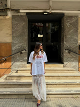 Carica l&#39;immagine nel visualizzatore di Gallery, SET T-SHIRT E GONNA PIZZO BIANCO
