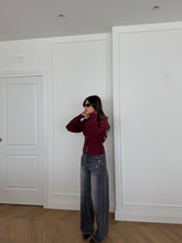 Carica l&#39;immagine nel visualizzatore di Gallery, CARDIGAN IN MAGLIA LINDA BORDEAUX
