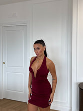 Carica l'immagine nel visualizzatore di Gallery, MINI DRESS DRAPPEGGIO BORDEAUX
