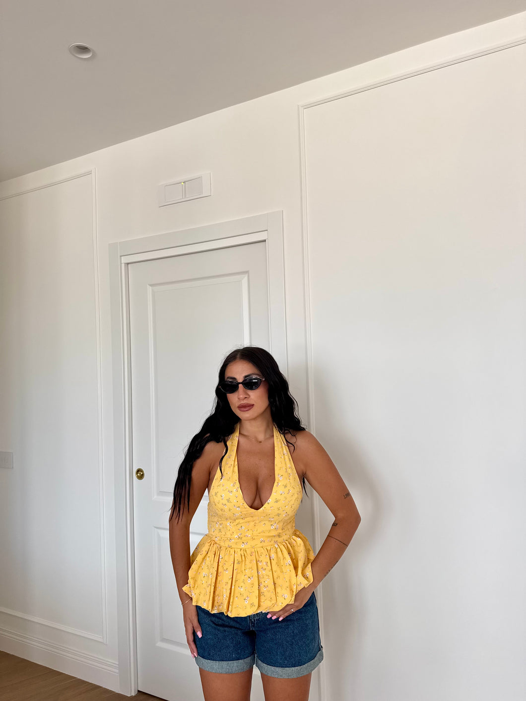 TOP ALICE FIORI GIALLO
