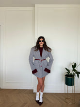 Carica l'immagine nel visualizzatore di Gallery, BLAZER POIS GRIGIO/BORDEAUX
