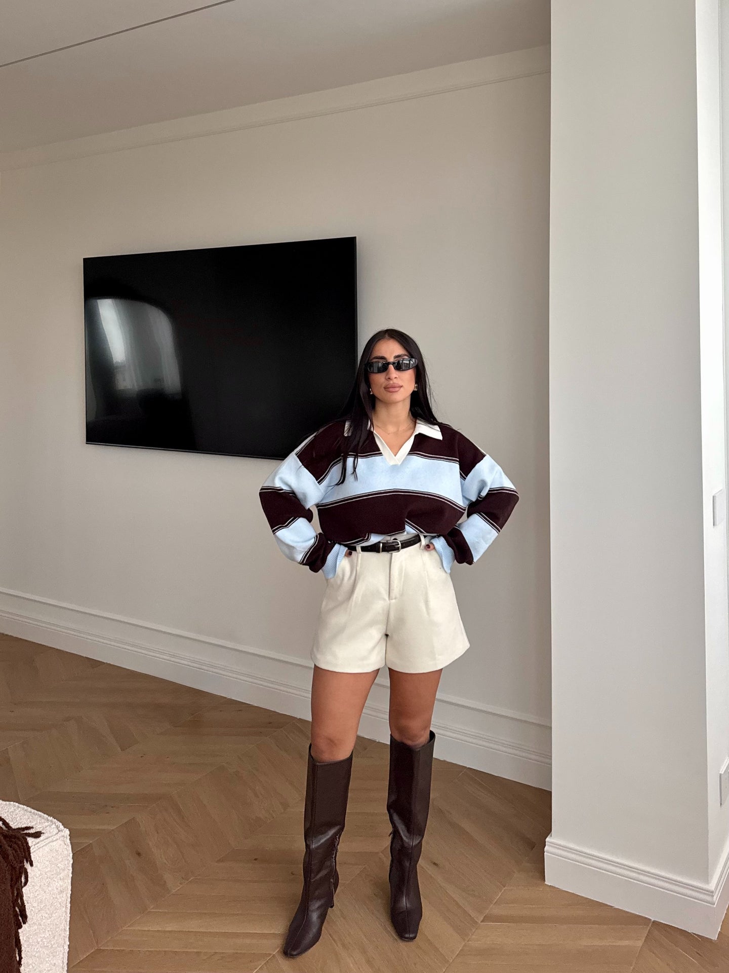 SHORTS EFFETTO LANA PANNA