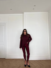Carica l&#39;immagine nel visualizzatore di Gallery, LEGGINGS GHETTE BORDEAUX
