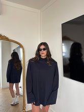 Carica l'immagine nel visualizzatore di Gallery, MAGLIA VESTITO OVER MEZZO COLLO BLU
