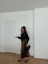 Carica l&#39;immagine nel visualizzatore di Gallery, GONNA SATIN POIS MARRONE
