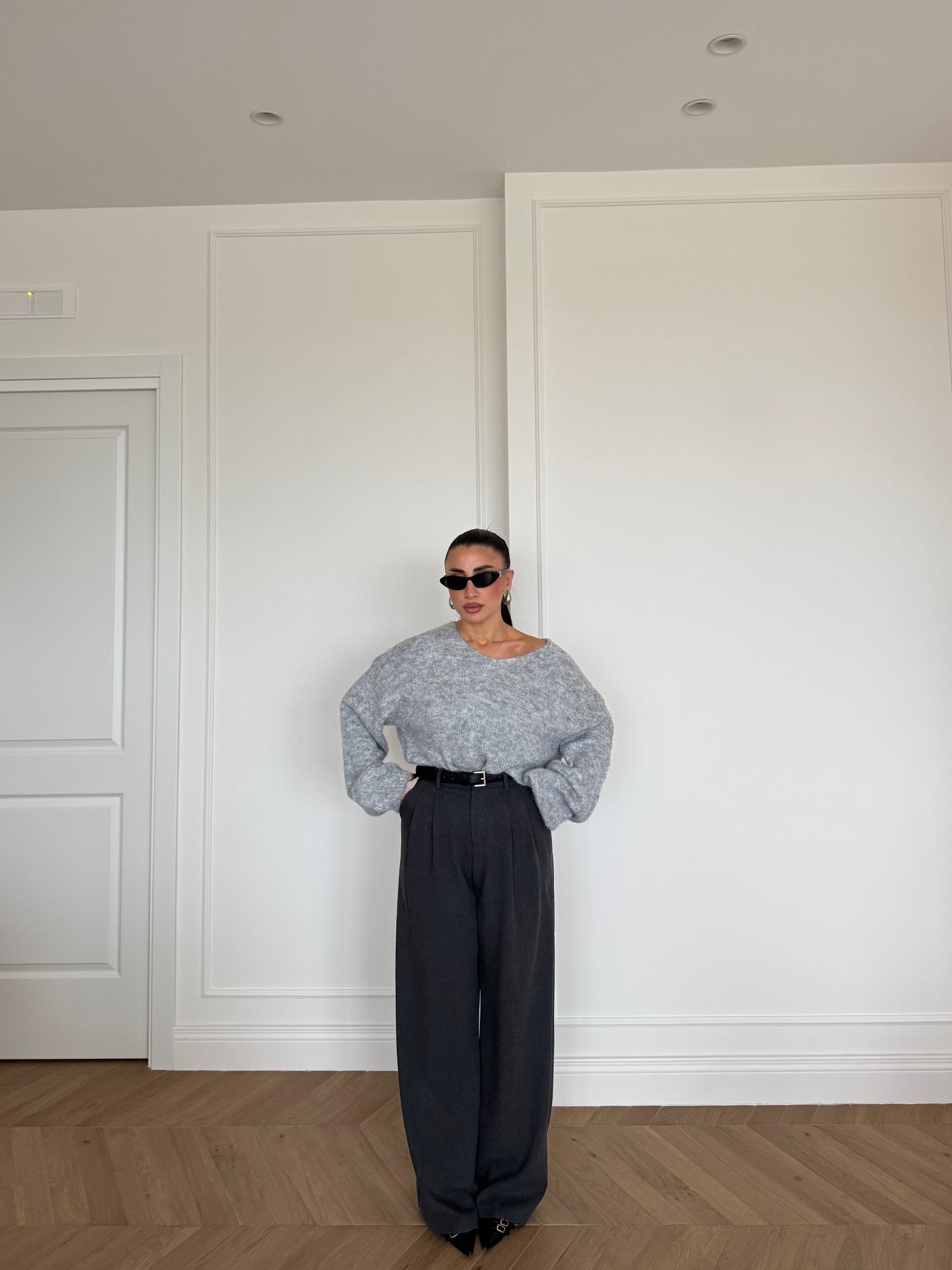 PANTALONI WIDE LOLA GRIGIO