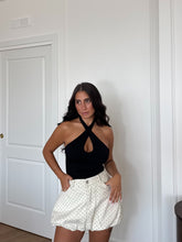 Carica l'immagine nel visualizzatore di Gallery, SHORTS DENIM PALLONCINO POIS BIANCO
