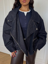 Carica l'immagine nel visualizzatore di Gallery, BIKER OVER DENIM BLU
