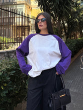 Carica l'immagine nel visualizzatore di Gallery, MAGLIA RAGLAN VIOLA LUMINA
