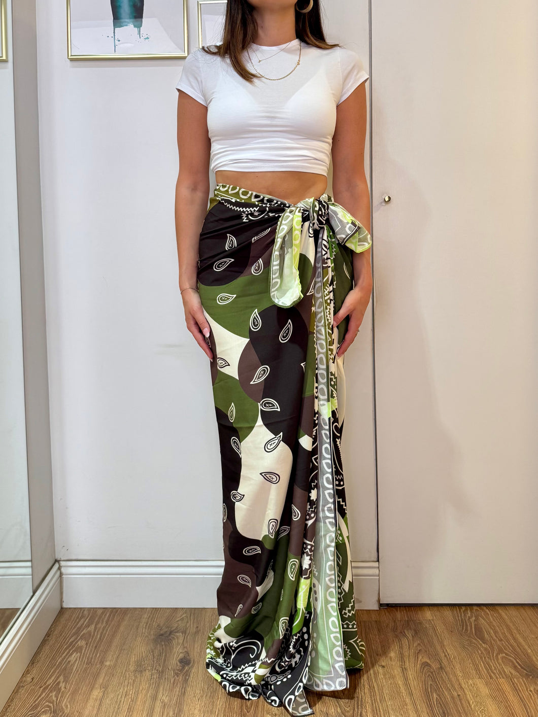 PAREO LUMINA BANDANA VERDE MARRONE