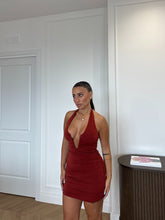 Carica l'immagine nel visualizzatore di Gallery, MINI DRESS DRAPPEGGIO RUGGINE
