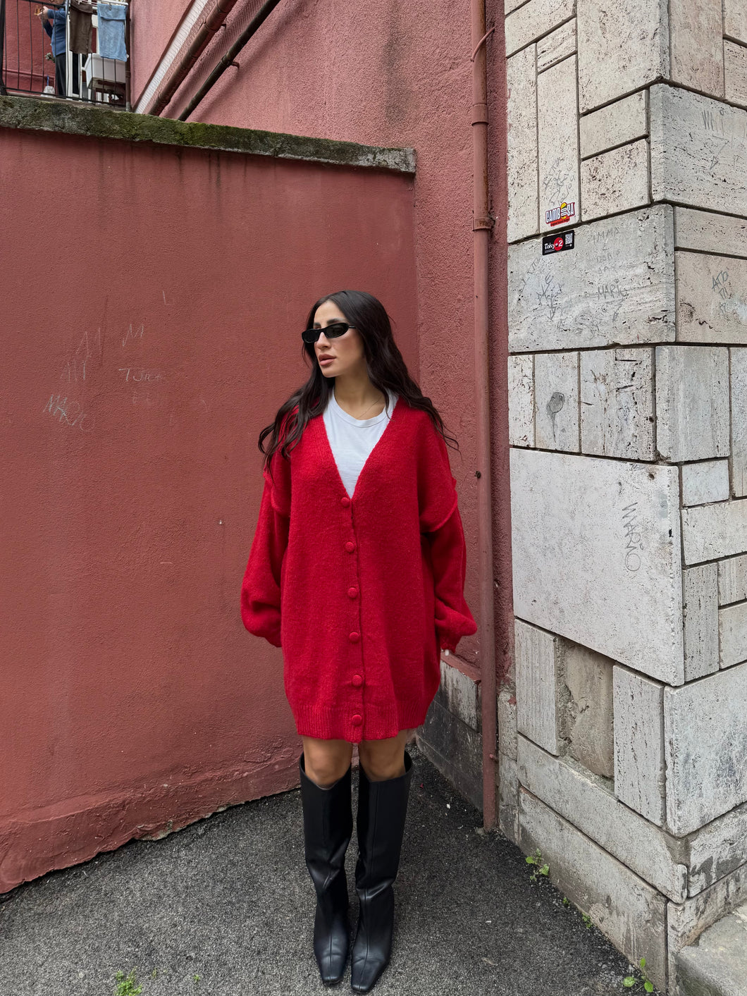 CARDIGAN OVER MILLY ROSSO