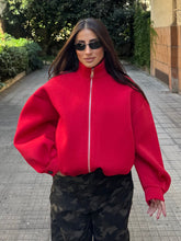 Carica l'immagine nel visualizzatore di Gallery, GIACCA SCUBA OVERSIZE ROSSO
