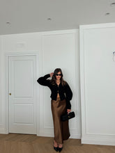 Carica l&#39;immagine nel visualizzatore di Gallery, GONNA SATIN POIS MARRONE
