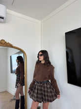 Carica l'immagine nel visualizzatore di Gallery, GONNA MINI QUADRI MARRONE
