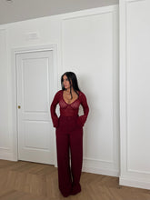 Carica l&#39;immagine nel visualizzatore di Gallery, PANTALONI WIDE LEG MISS BORDEAUX
