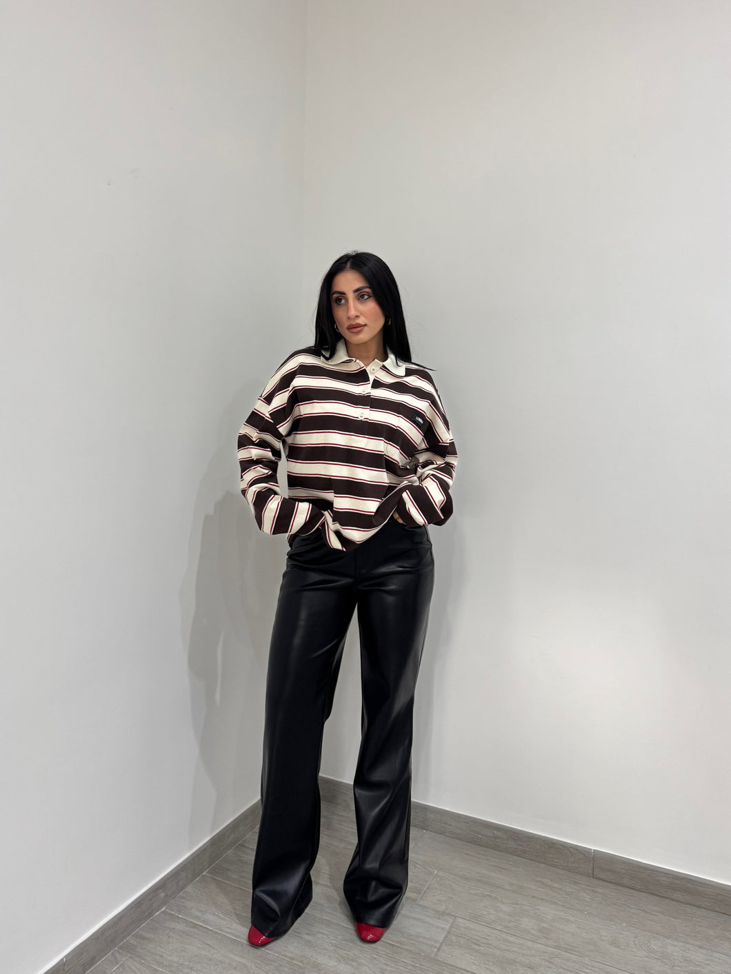 PANTALONI SIMILPELLE NERO
