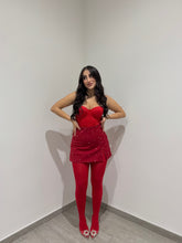 Carica l&#39;immagine nel visualizzatore di Gallery, PANTAGONNA STRASS LUMINA ROSSO

