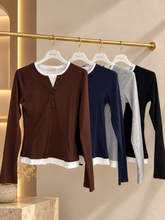 Carica l'immagine nel visualizzatore di Gallery, MAGLIA BICOLOR BOTTONCINI
