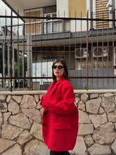 Carica l&#39;immagine nel visualizzatore di Gallery, BLAZER CAPPOTTO BOUCLE ROSSO LUMINA
