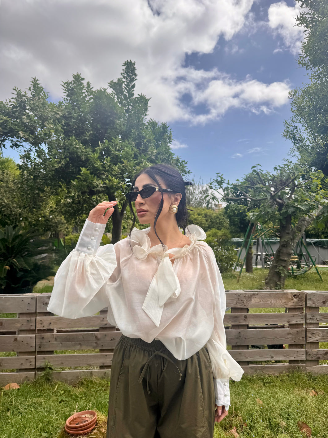 CAMICIA VELATA LEONIE PANNA
