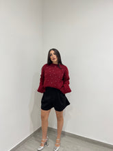 Carica l&#39;immagine nel visualizzatore di Gallery, PULLOVER STRASS LUMINA BORDEAUX
