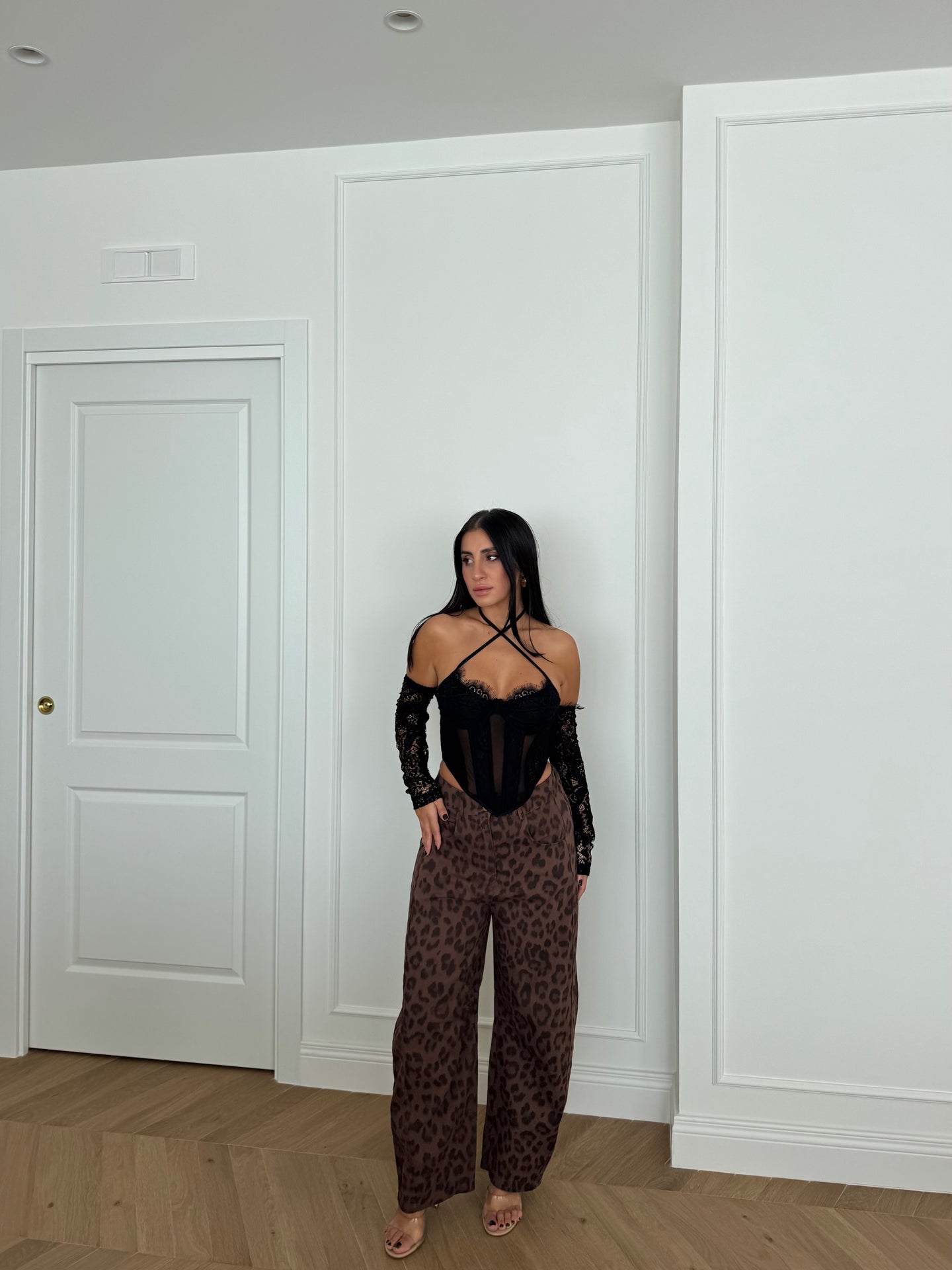JEANS BALLOON ANIMALIER