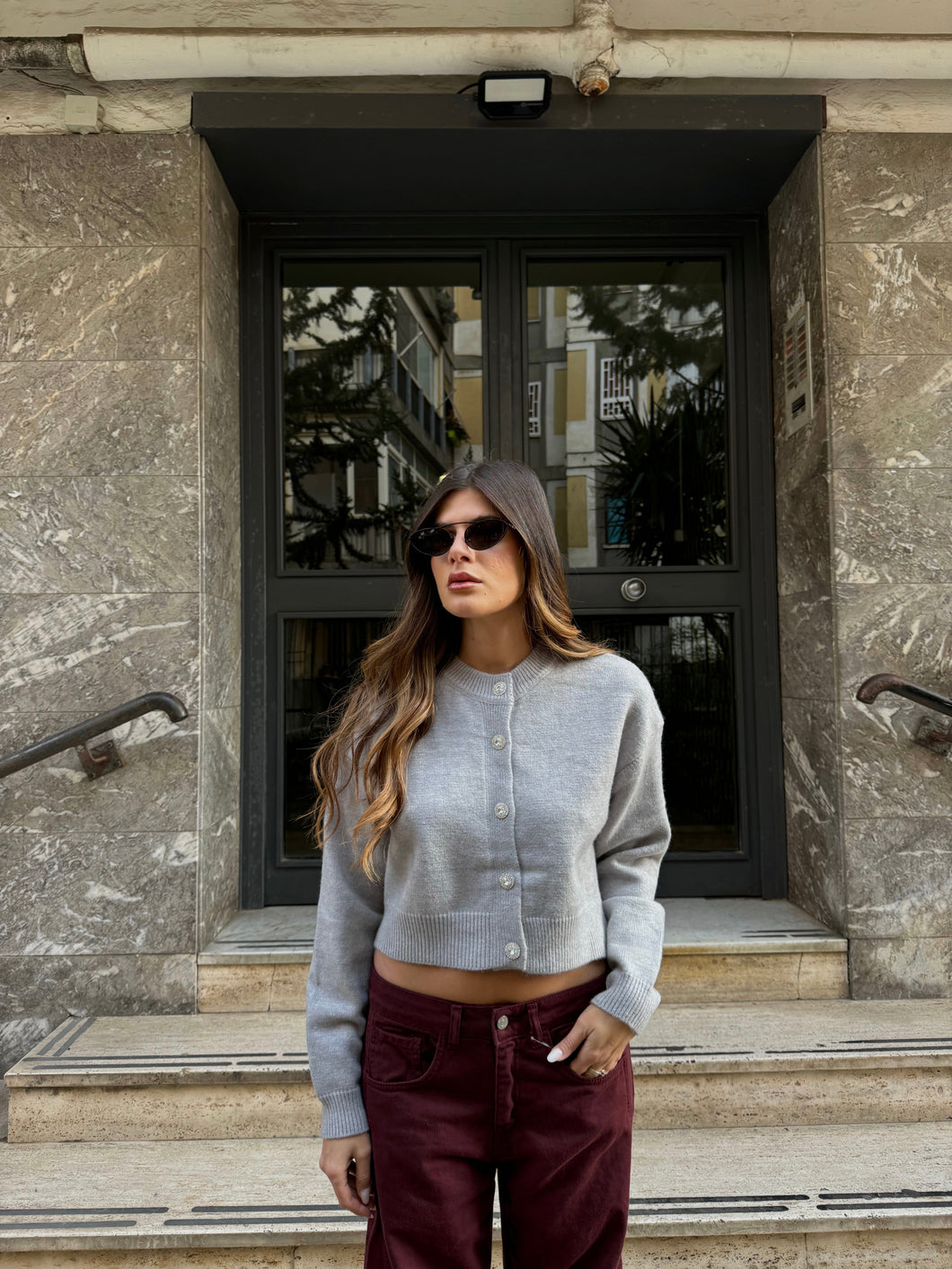 PULL CON BOTTONI AMOUR GRIGIO