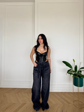 Carica l'immagine nel visualizzatore di Gallery, JEANS WIDELEG NERO
