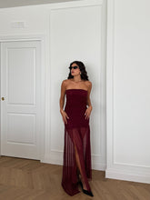 Carica l&#39;immagine nel visualizzatore di Gallery, ABITO LUNGO STRASS BORDEAUX
