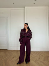 Carica l&#39;immagine nel visualizzatore di Gallery, PANTALONI WIDE LOLA BORDEAUX
