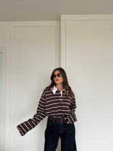 Carica l&#39;immagine nel visualizzatore di Gallery, MAGLIA POLO A RIGHE MARRONE
