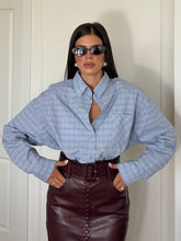 Carica l'immagine nel visualizzatore di Gallery, CAMICIA OVER QUADRETTI AZZURRA
