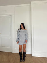 Carica l'immagine nel visualizzatore di Gallery, VESTITO MINI IN FELPA GRIGIO
