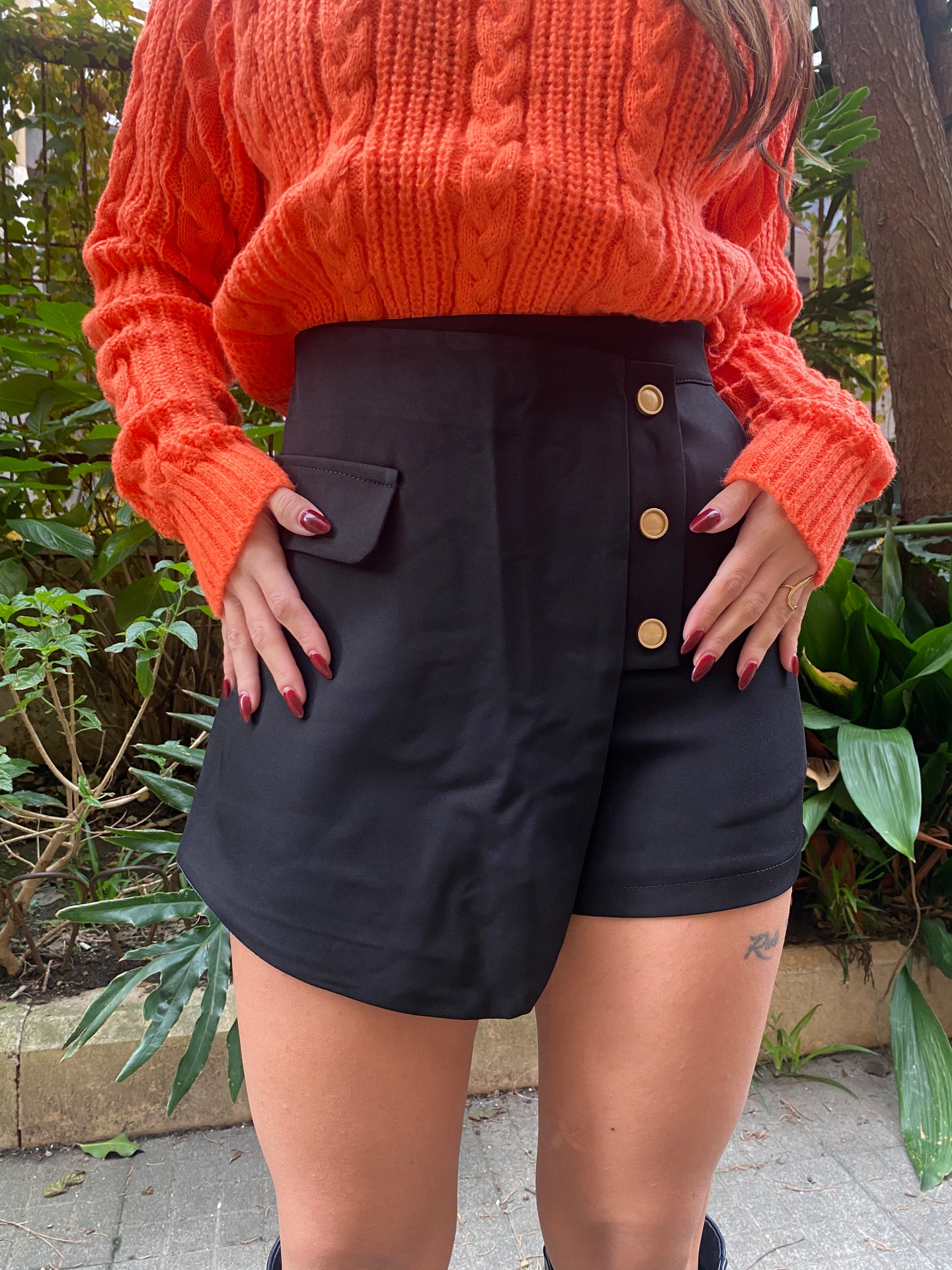 PANTAGONNA BOTTONI NERO