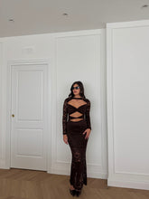 Carica l&#39;immagine nel visualizzatore di Gallery, ABITO CUT OUT PIZZO MARRONE
