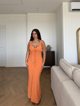 Carica l'immagine nel visualizzatore di Gallery, ABITO MIDI FIORELLINI ARANCIONE
