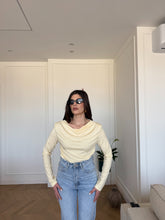 Carica l'immagine nel visualizzatore di Gallery, MAGLIA DRAPPEGGIO SPALLINA GIALLO
