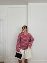 Carica l&#39;immagine nel visualizzatore di Gallery, MAGLIA RIGHE ROSA/MARRONE
