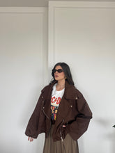Carica l'immagine nel visualizzatore di Gallery, GIACCA BIKER SCAMOSCIATO MARRONE
