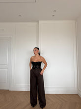 Carica l&#39;immagine nel visualizzatore di Gallery, PANTALONI WIDE LOLA MARRONE
