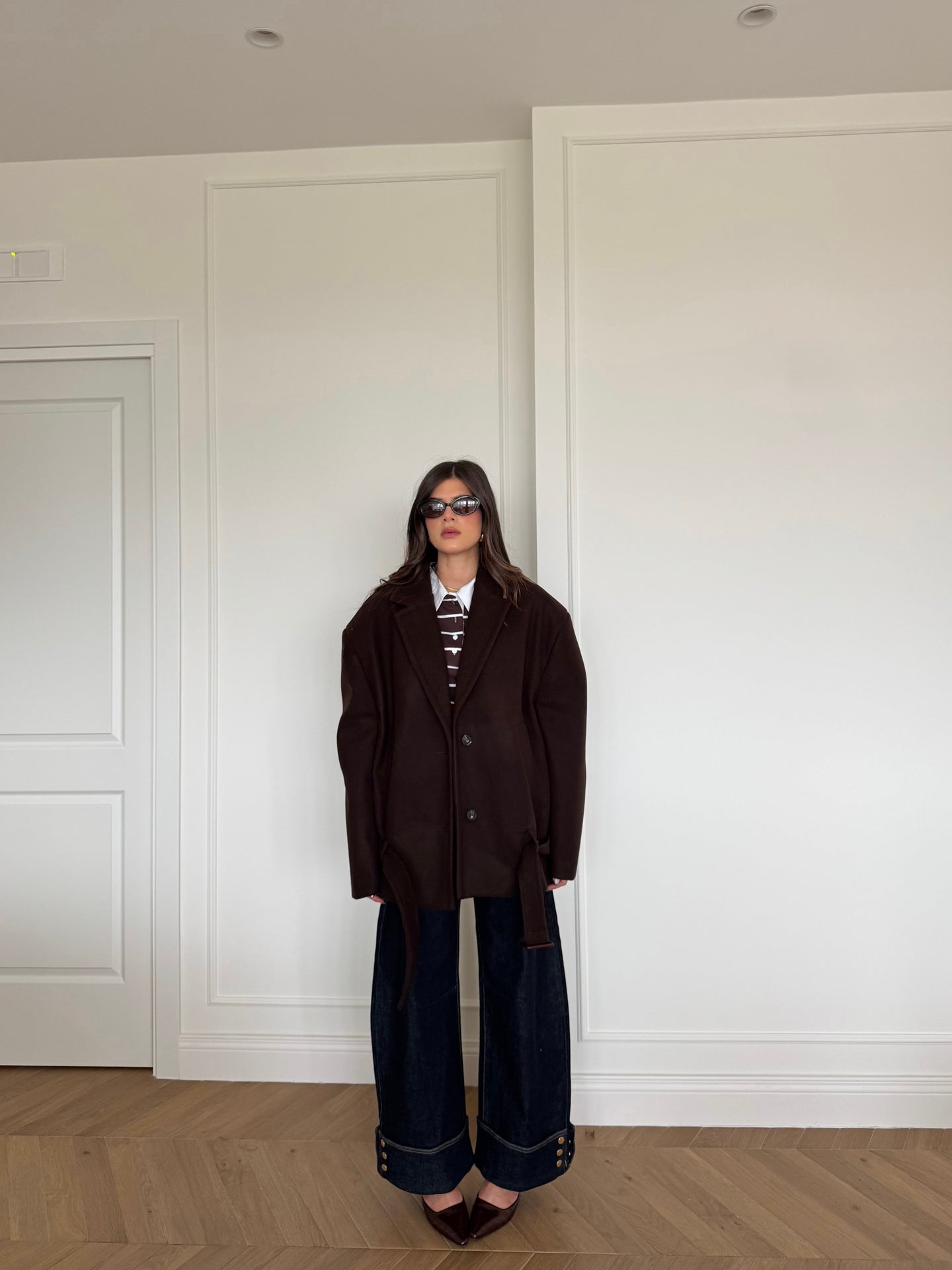 CAPPOTTO CORTO OVER LUMINA MARRONE