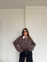 Carica l&#39;immagine nel visualizzatore di Gallery, MAGLIA POLO A RIGHE MARRONE
