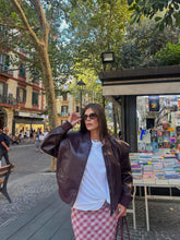 Carica l'immagine nel visualizzatore di Gallery, BOMBER OVER PELLE BORDEAUX
