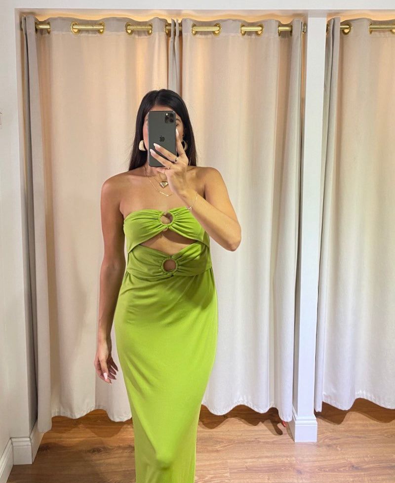 ABITO LUNGO CUT OUT VERDE