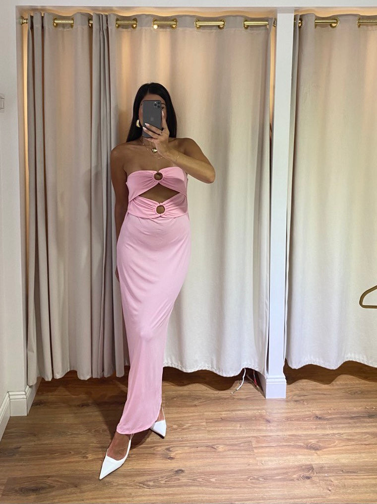 ABITO LUNGO CUT OUT ROSA